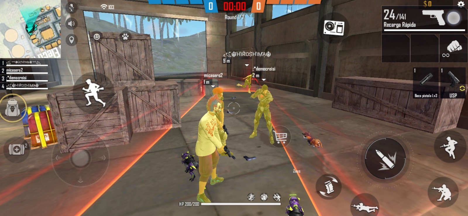 Duelo de escuadras Free Fire 2025.